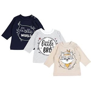 TupTam Babyshirt met Lange Mouwen Slogan Opdruk Set van 3, Jongen 2, 86