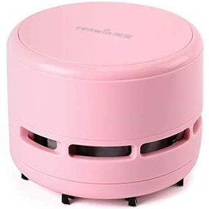 TikooTik Mini Crumb Stofzuiger Desktop Stofzuiger Draagbaar Toetsenbord Veegmachine Tafel Voedsel Stofverwijderaar Cleaner voor thuis, op kantoor, auto's - Geen batterij inbegrepen (Roze)