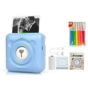 printer, Mini Pocket Printers Bluetooth Fotoprinter(Blue Printer)