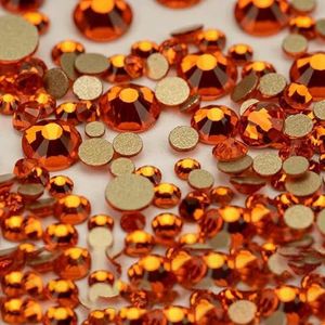 14400 stuks groothandel SS4-SS20 mixformaat glazen strass steentjes kristal niet-hotfix gouden flatback stenen voor doe-het-zelf nagelkunst accessoires-hyacint-mixf