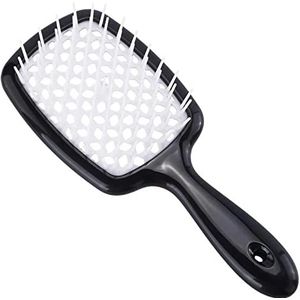 DieffematicSZ kam Tangled Hair Comb Detangling Hair Brush Large Plate Massage Combs Hollow Out Hair Brushes Barber Comb Salon Hair Styling Tools (Color : Schwarz)