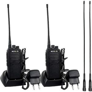 Retevis RT1 - Walkie Talkie - Zwart - Lange Afstandsradio - 10 km bereik - 2 Stuks