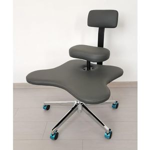 zittende kniestoel Knielende Bureaustoel, Ergonomische Knielen Stoel met rugleuning voor Ergonomische Houding Corrigerende Stoel, Verstelbare Kruk Zwart Blauw Grijs Gebroken Wit (Color : Gray)