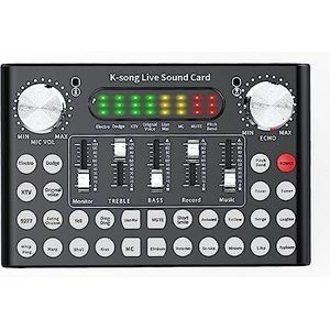 Geluidskaartset, F9 Mobiele Telefoon Microfoon Live Geluidskaart 18 Sound Headset USB Externe Audio Interface Geluidskaart Met for PC Telefoon