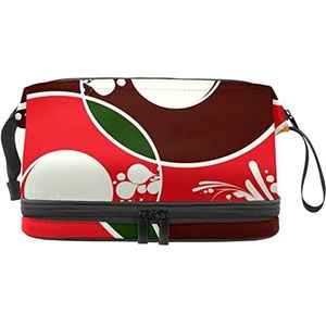 Multifunctionele opslag reizen cosmetische tas met handvat, grote capaciteit reizen cosmetische tas, Chinoiserie abstracte kunst schilderij, Meerkleurig, 27x15x14 cm/10.6x5.9x5.5 in