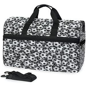 Voetbal Voetbal Sport Zwemmen Gym Tas met Schoenen Compartiment Weekender Duffel Reistassen Handtas voor Vrouwen Meisjes Mannen