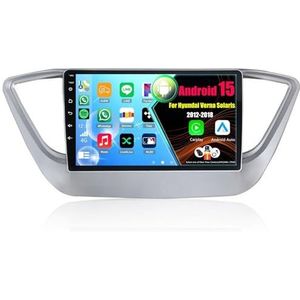 Android 15 Autoradio Voor Hyundai Verna Solaris 2012-2018 met Draadloze Carplay Android Auto, 10 Inch Autoscherm Soporta Bluetooth WIFI GPS FM/RDS(4Core(2+32GB))