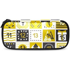 Kerst Advent Kalender Geel Plaid Patroon Etui School College Supplies