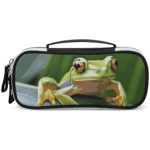 DWTJKMS Boom Kikker Baby Lederen Make-up Tas Draagbare Kleine Cosmetische Organizer Waterdichte Toilettas Borstels Potloden En Reizen Make Up Accessoires