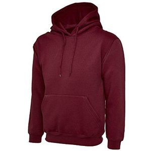 Mad Ink Heren klassieke effen trui met capuchon sweatshirt hoodie trui (22 kleuren), Kastanjebruin, XL