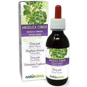 Chinese engelwortel of dong quai (Angelica sinensis) wortels Alcoholvrije moedertinctuur Naturalma - Vloeibaar extract druppels 120 ml - Voedingssupplement - Veganistisch