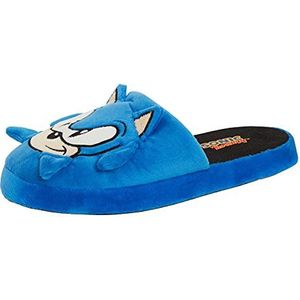 Sonic The Hedgehog Mannen Slippers Voor Gamers Tieners Volwassen Open Rug Slip Op 3D Karakter Blauw Muiltjes Huis Schoenen Sonic Geschenken, Blauw, 40.5 EU
