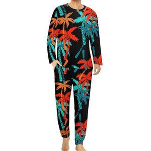 Coconut Tree Comfortabele heren pyjama set ronde hals lange mouwen loungewear met zakken S