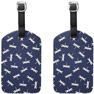 EZIOLY Libellen Cruise Bagage Tags Koffer Etiketten Bag,2 Pack, Meerkleurig, 12.5x7 cm