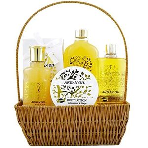 Gloss Argan Oil Badset, geschenkmanden, 5-delig, 1 verpakking (1 x 1,36 kg), geschenkdoos, badcadeau