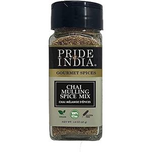 Pride of India - Organic Chai Masala Mulling Spice Mix - 1.6oz (45gm) Dual Sifting Jar - Maak Chai Lattes & gekruide koffie