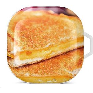 Gegrilde kaas sandwich oordopjes hoesje compatibel met Samsung hard shell beschermhoes witte stijl