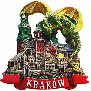 Groene Draak van Krakau Polen 3D Koelkast Magneet Reizen Souvenir Gift,Huis & keuken Decoratie Magnetische Sticker Krakau Polen Koelkast Magneet Collectie