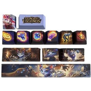 PHJEDXCM LOL toetsenborddoppen PC Gaming Mechanische Toetsenbord Numpad Enter Keycap Aangepaste Keycaps Laser Gegraveerd Laser Gegraveerd Met Elk Portret Passief en Vaardigheden Fit met Elk Mechanisch
