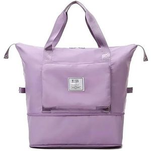 Waterdichte bagagetas met grote capaciteit for universele opvouwbare reistas, droge, natte scheiding, fitnesstas, handtas, reistas (Color : Purple)