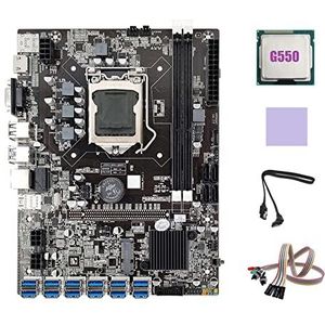 AMIUHOUN B75 ETH Mijnbouw Moederbord 12XUSB+G550 CPU+ Kabel+Lichtschakelaar Kabel+Thermische Pad B75 USB BTC Mijnbouw Moederbord