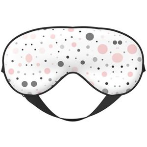 Roze Grijs Wit Moderne Polka Dot Patroon Slaap Eye Mas Bijgewerkt Ontwerp Licht Blokkerende Night Eye Blinder Mannen Vrouwen Shift Werk Reizen