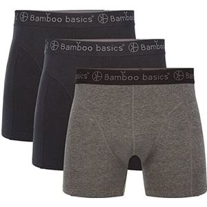 Bamboo Basics - Rico Bamboe boxershorts voor heren, verpakking van 3 stuks, ademend ondergoed, S-XXL, zwart/grijs, M