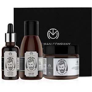 The Man Company Beard Care Kit for Men with Beard Growth Oil, Face & Beard Hair Wash, Beard Wax/Softener, Strengthen, Soften & Nourishes Beard, Daily Care Pack of 3