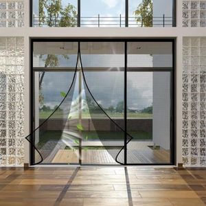 Magnetic fly screen balcony door 105x205cm fly screen window roof window insect protection without drilling for balcony door sliding door window garage Black