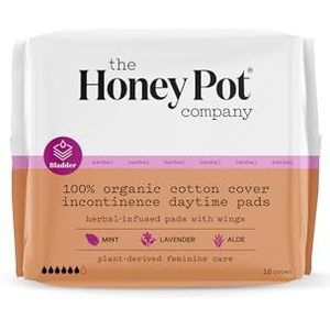 The Honey Pot Company, Kruiden-doordrenkt katoenen incontinentie pads met vleugels, 16 Count