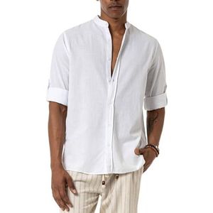 Redbridge Herenhemd, vrijetijdshemd, sweater, tuniek, recht katoen, wit, L