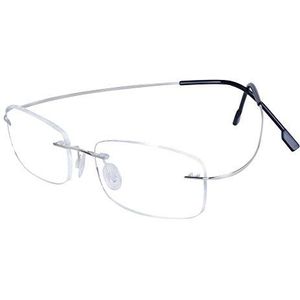 JoXiGo Randloze leesbril voor dames en heren, ultralicht (13 g), flexibel montuur met brillenkoker, zilver, + 2.5 (60-64 Jahre)