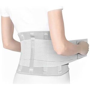 BACK BODYGUARD Rugriem, innovatieve lendensteun, rugbandage ontlast rug, niergordel voor rugsteun, 4 maten (grijs, M)