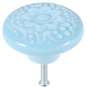 ORAMAI 1Pc Vintage Keramische Deurknoppen Compatibel Met Meubels Kast Lade Kast Kast Kledingkast Handgrepen En Knoppen In 5 Kleuren 43 * 25mm (Color : Blue)