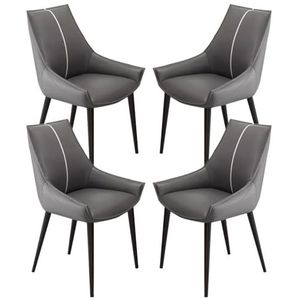 Eetkamerstoelen Keuken Woonkamer Fauteuils Set Van 4 Keuken Eetkamerstoelen Kattenkrab Leren Huishoudelijke Bureau Stoel Stevige Koolstofstalen Metalen Poten Woonkamerstoelen