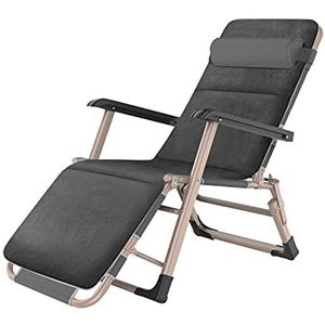 GEIRONV Opklapbare Zero Gravity-stoelen,178×52×25 Cm Binnen Buiten Ligstoelen met Hoofdkussen Afneembaar Zitkussen Strandstoel Fauteuils (Color : Black, Size : 178x52x25cm)