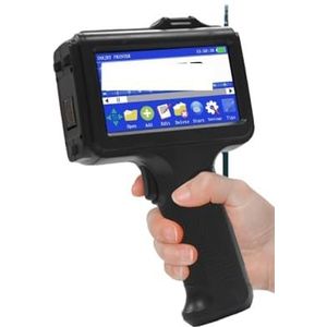 Warmtepersmachine 12,7 mm zwarte handheld inkjetprinter, draagbare printer, QR-balk, batchcode, datumnummer, vervaldatumetiket(With 1 Original ink)