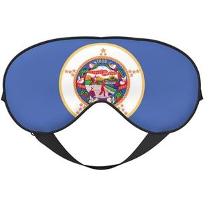Zijde zoals Minnesota State Flag Print Zachte Slaap Oogmasker Comfortabele Blinddoek Verstelbare Oogmasker voor Slaap