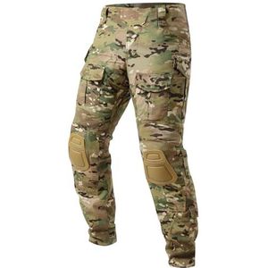 Aineeba Mannen Combat Broek met Kniebeschermers Tactische Outdoor Militaire Camouflage Paintball, Camouflage, 34W / 32L