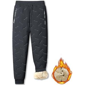 Unisex Fleece gevoerde waterdichte broek, Fleece gevoerde broek voor heren (Gray(Jogging),4XL)