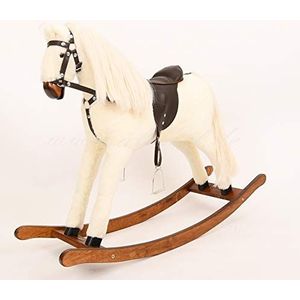 ALANEL T Zeer hoogwaardig groot hobbelpaard / schommeldier handwerk NIEUW & OVP (White Long)