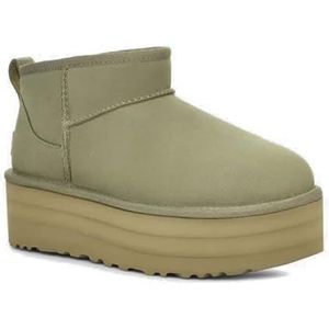 Ugg - Classic Ultra Mini Platform - Enkellaars - Groen - Wol
