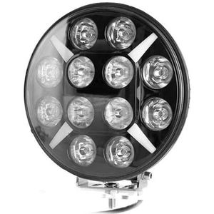 LED-koplampen 1pcs 9 Inch 120W Led Verlichting Met Witte DRL 12V 24V Offroad 4WD 4x4 LED DRL Koplamp Voor Toyota Pickup Camper Trailer Mistlampen (Kleur : White DRL)
