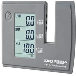 Digitale venstertintmeter, 3-in-1 zonnefilmtransmissietester met digitale UV/IR-afwijzingslichttransmissiemeter voor nauwkeurig filmglas testen van venstertint