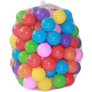 Crush Proof Plastic Ball Pit Balls - 7 Heldere Kleuren in Herbruikbare en Duurzame Opslag Mesh Bag (5.5cm 50sts)