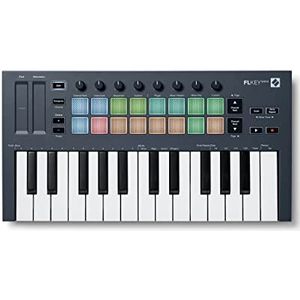 Novation FLkey Mini Draagbaar MIDI-toetsenbord-controller met 25 toetsen, met FL Studio integratie voor muziekproductie