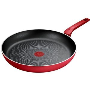 Tefal Daily Expert Rode antiaanbakpan, 32 cm, C2890802, aluminium met vaste handgreep, titanium antiaanbaklaag, Thermo Signal ™ technologie voor eenvoudiger koken, geschikt voor alle kookplaten,