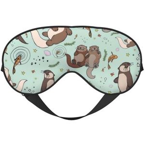 CRJSYCBYB Otters Gedrukt Zacht Oogmasker Slapen Oogmasker Reizend Oogmasker