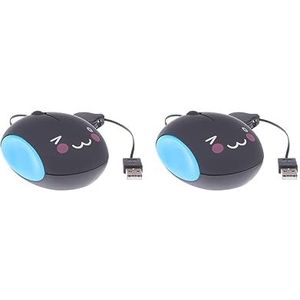 Tityvirnix 2 set Leuke Intrekbare USB Optische Scroll Muis 1000 DPI voor Laptop PC Notebook 3 Zwart Blauw