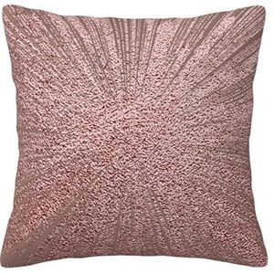 YUNWEIKEJI Rose goud roze bedrukt, kussensloop decoratieve kussensloop zachte polyester kussenslopen 45 x 45 cm